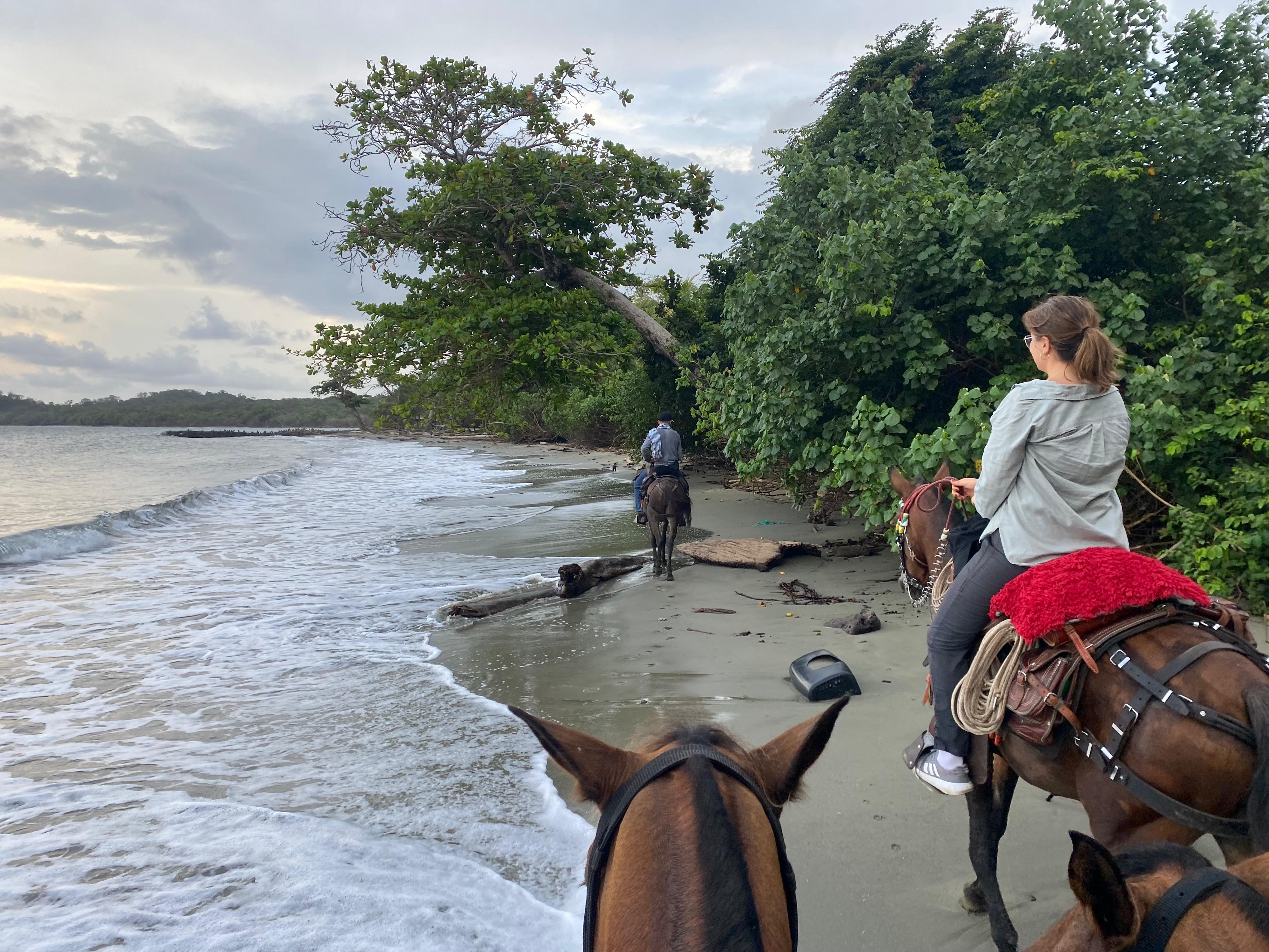 Cabalgata por la playa al atardecer